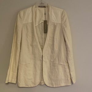 Sandwich - jacket - 100% linen - lined front panels w/pockets - oatmeal …